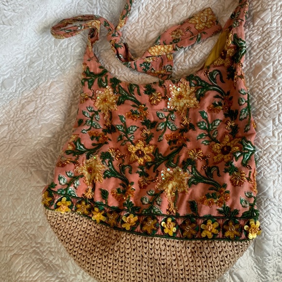 Anthropologie sequin basket bag, VGUC - Picture 3 of 8